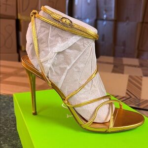 Sam Edelman Metallic Gold Strappy Stiletto Heels